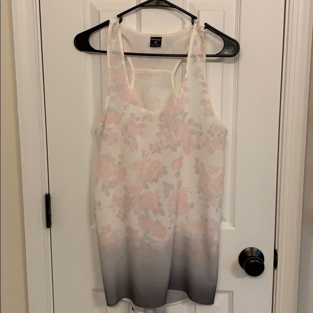 Silky floral tank top